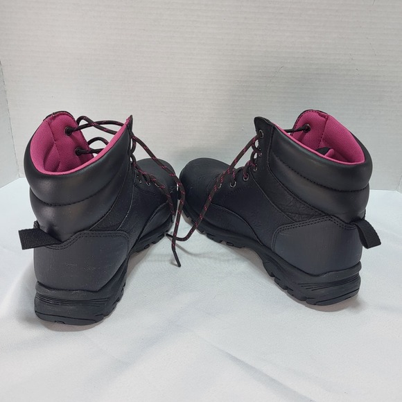 Brahma Women's Bevel Steel Toe Safety Work Boots Black w Pink Size 8.5 - Picture 5 of 13